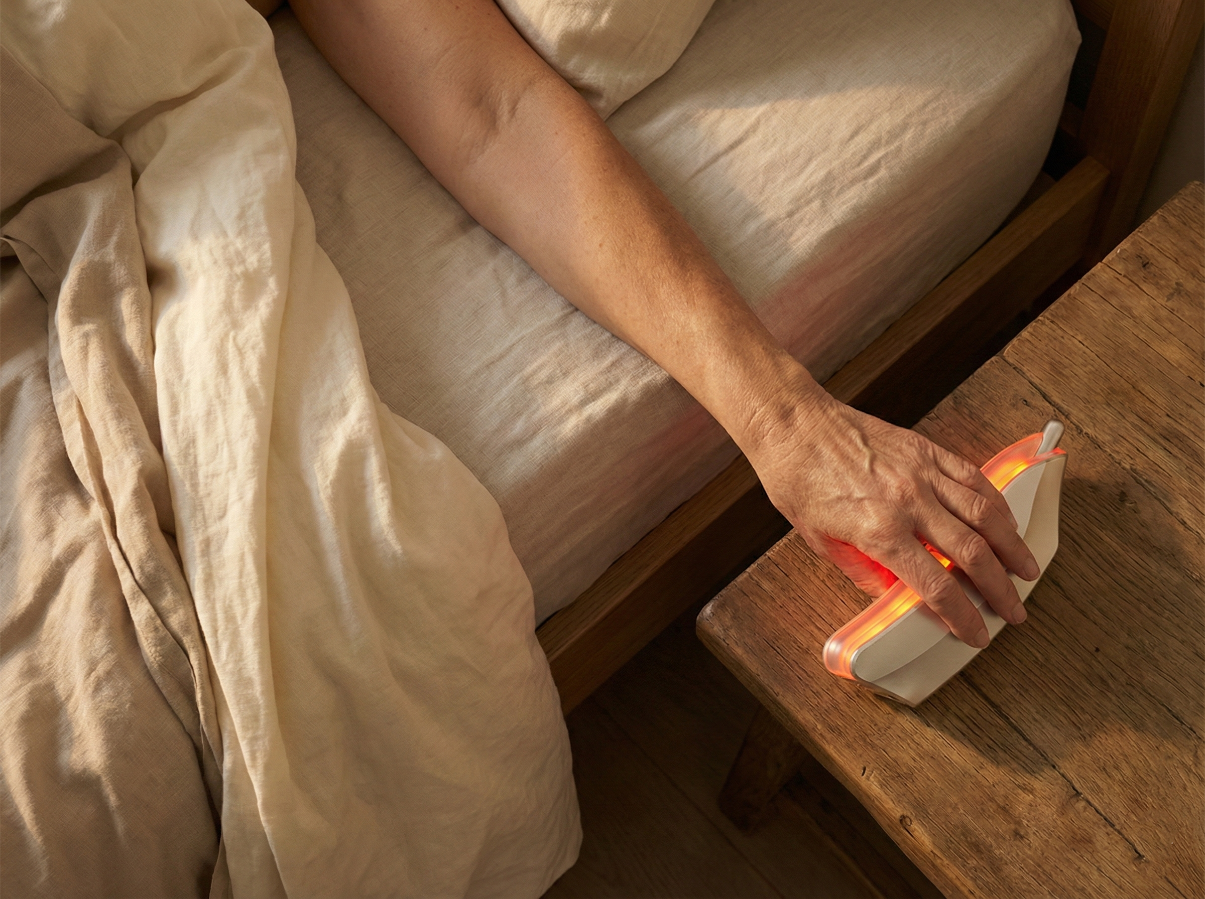 Réveil — attraper le Kineo sur la table de nuit